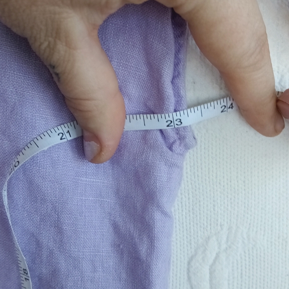Ralph Lauren Lavender Linen Tunic Dress Purple Button Down Cap Sleeve Pockets 12 - Picture 13 of 15